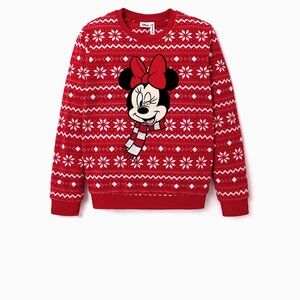 Disney Women's Festive Red Minnie Mouse Sweater